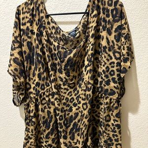 Torrid leopard print sheer top